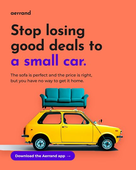 Aerrand advert, coral version: stop losing good deals to a small car