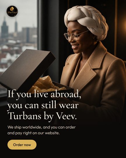 Turbans by Veev advert: if you live abroad, you can still wear Turbans by Veev